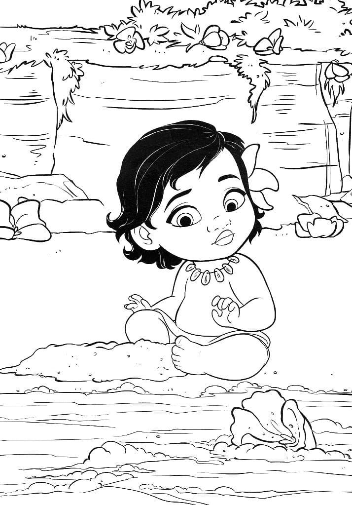 Çocuklar İçin Moana Boyama Sayfaları 