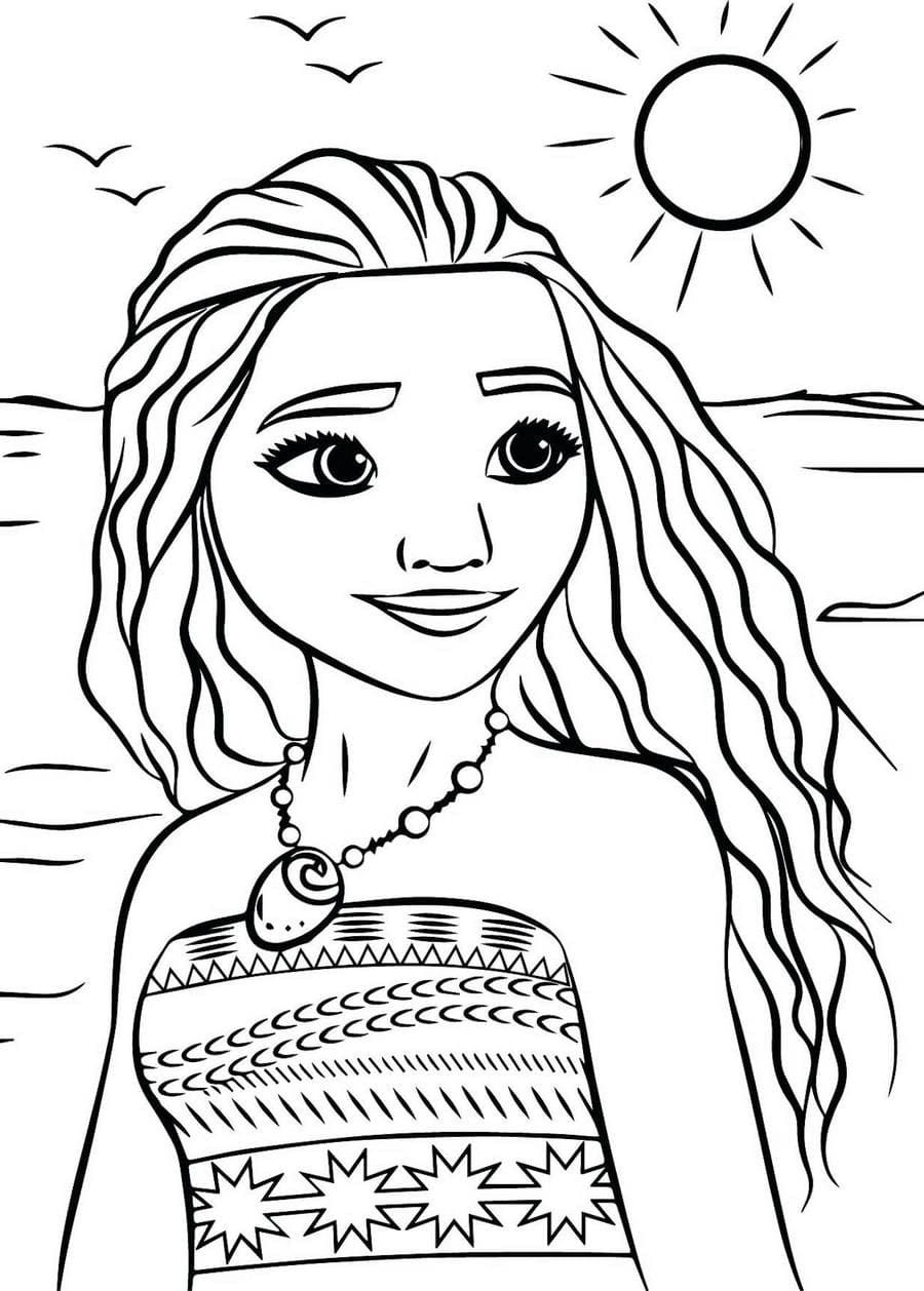 Çocuklar İçin Moana Boyama Sayfaları 