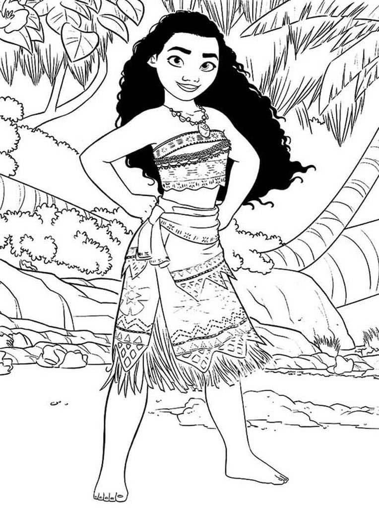 Çocuklar İçin Moana Boyama Sayfaları 