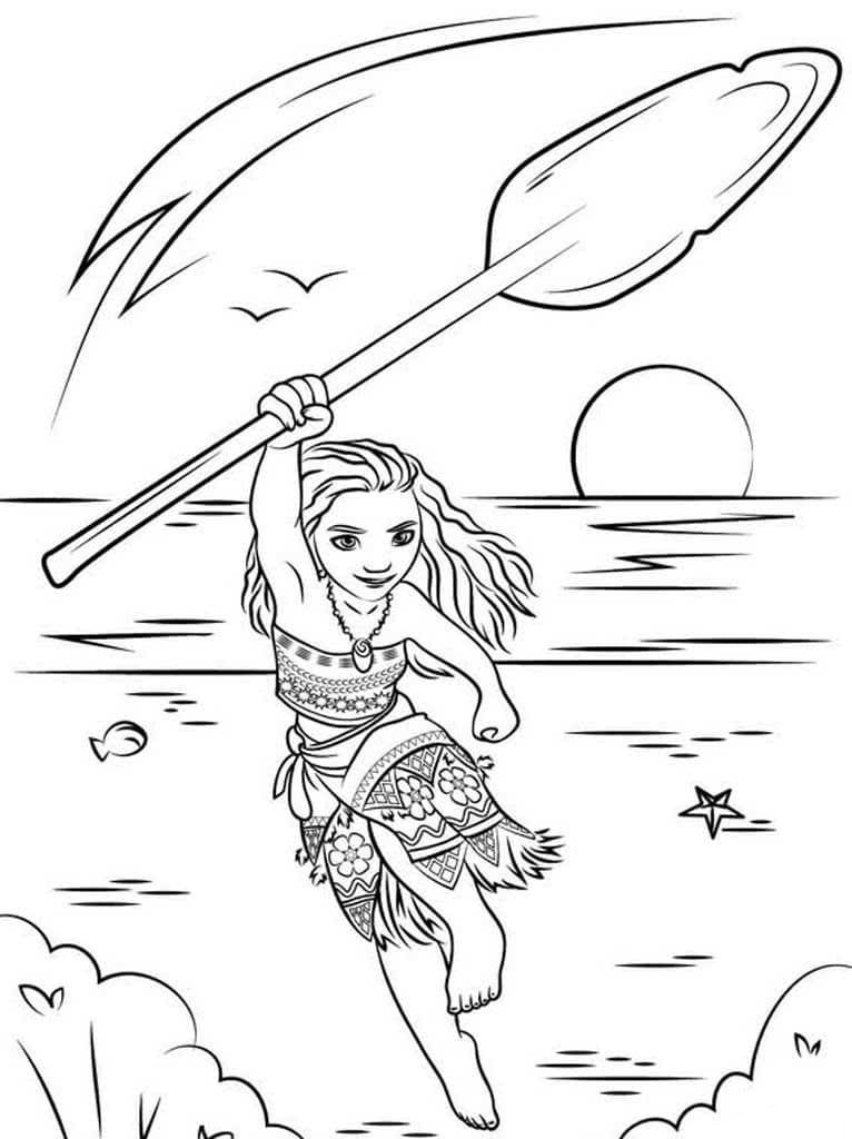 Çocuklar İçin Moana Boyama Sayfaları 