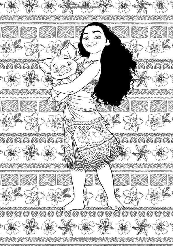Çocuklar İçin Moana Boyama Sayfaları 