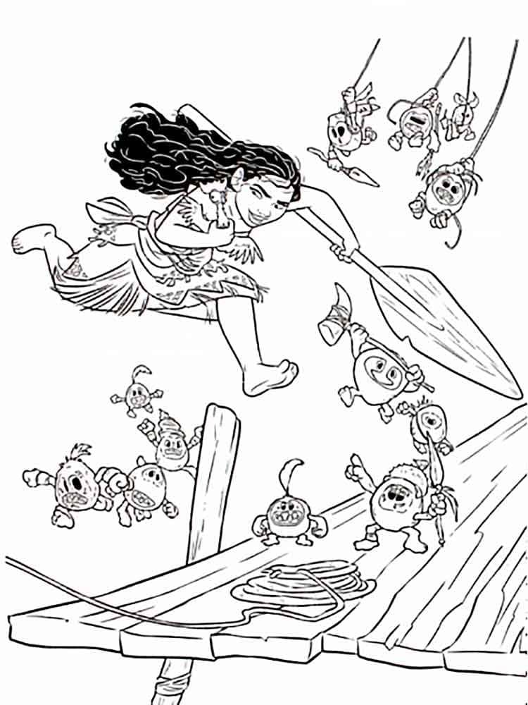 Çocuklar İçin Moana Boyama Sayfaları 