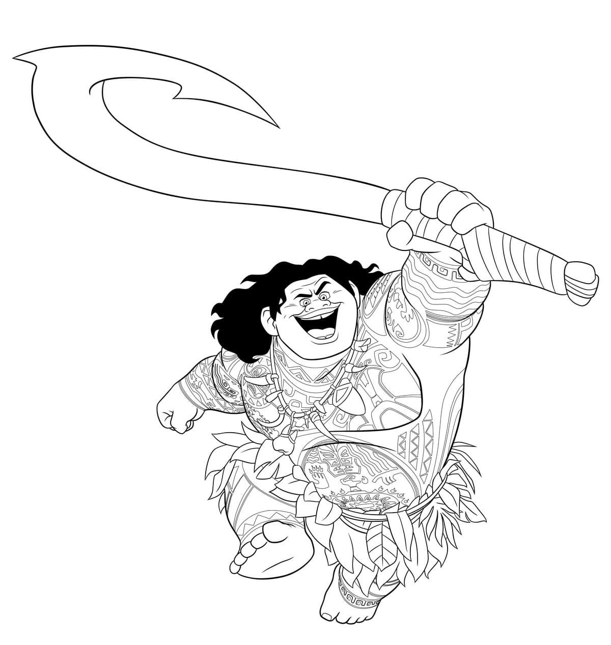 Çocuklar İçin Moana Boyama Sayfaları 
