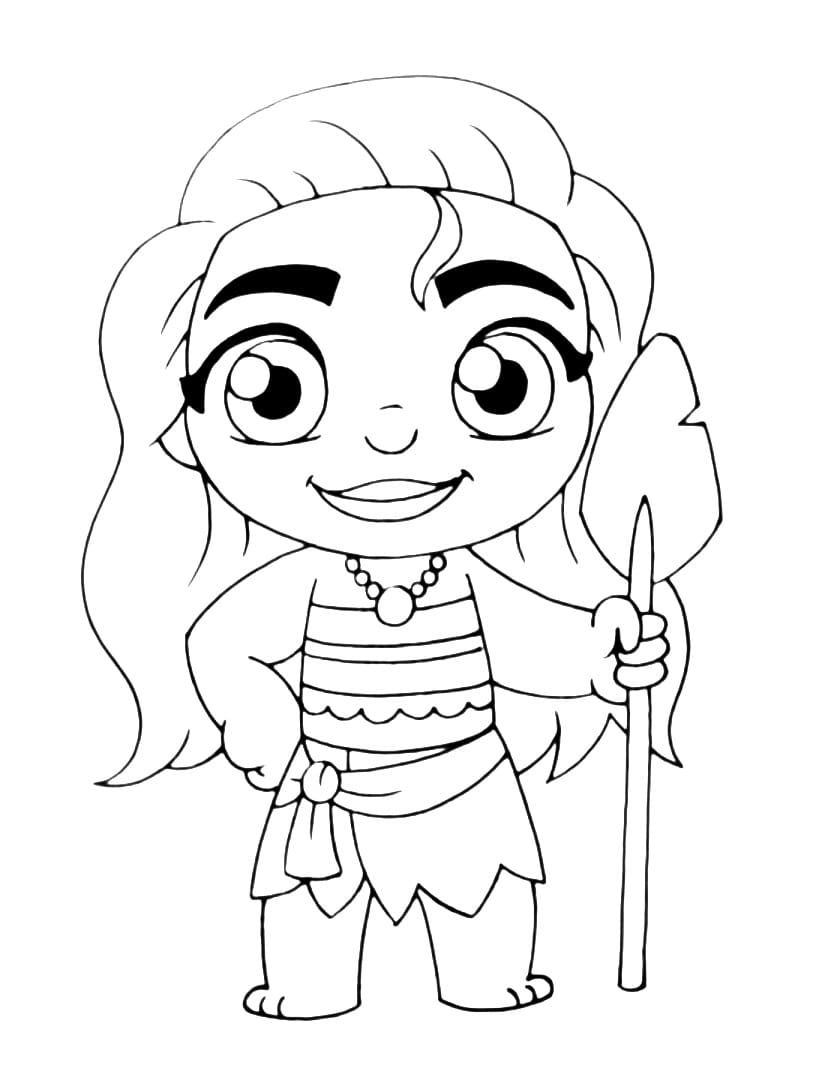 Çocuklar İçin Moana Boyama Sayfaları 