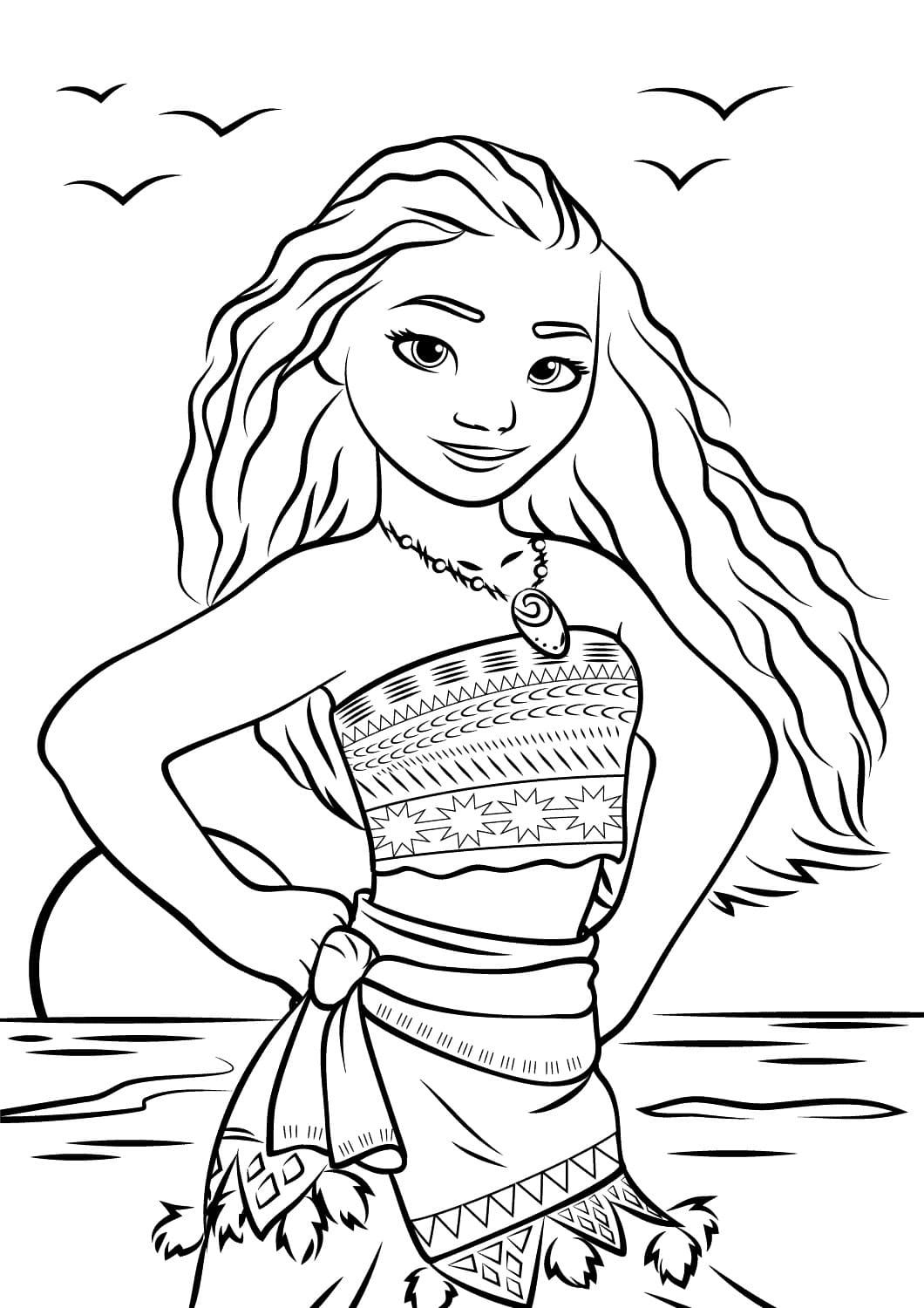 Çocuklar İçin Moana Boyama Sayfaları 