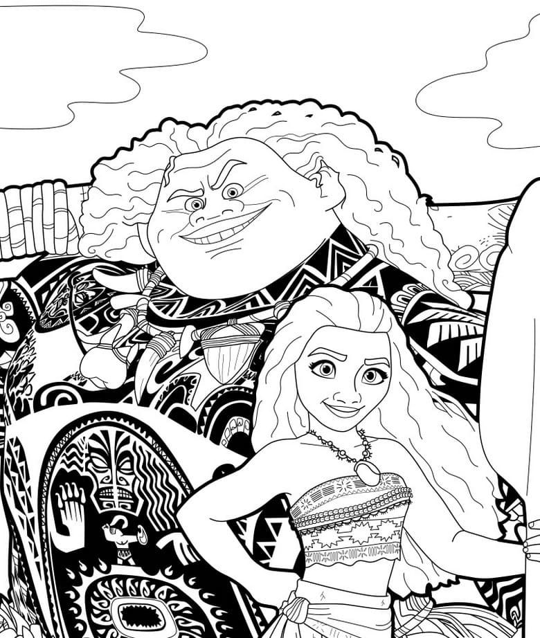 Çocuklar İçin Moana Boyama Sayfaları 