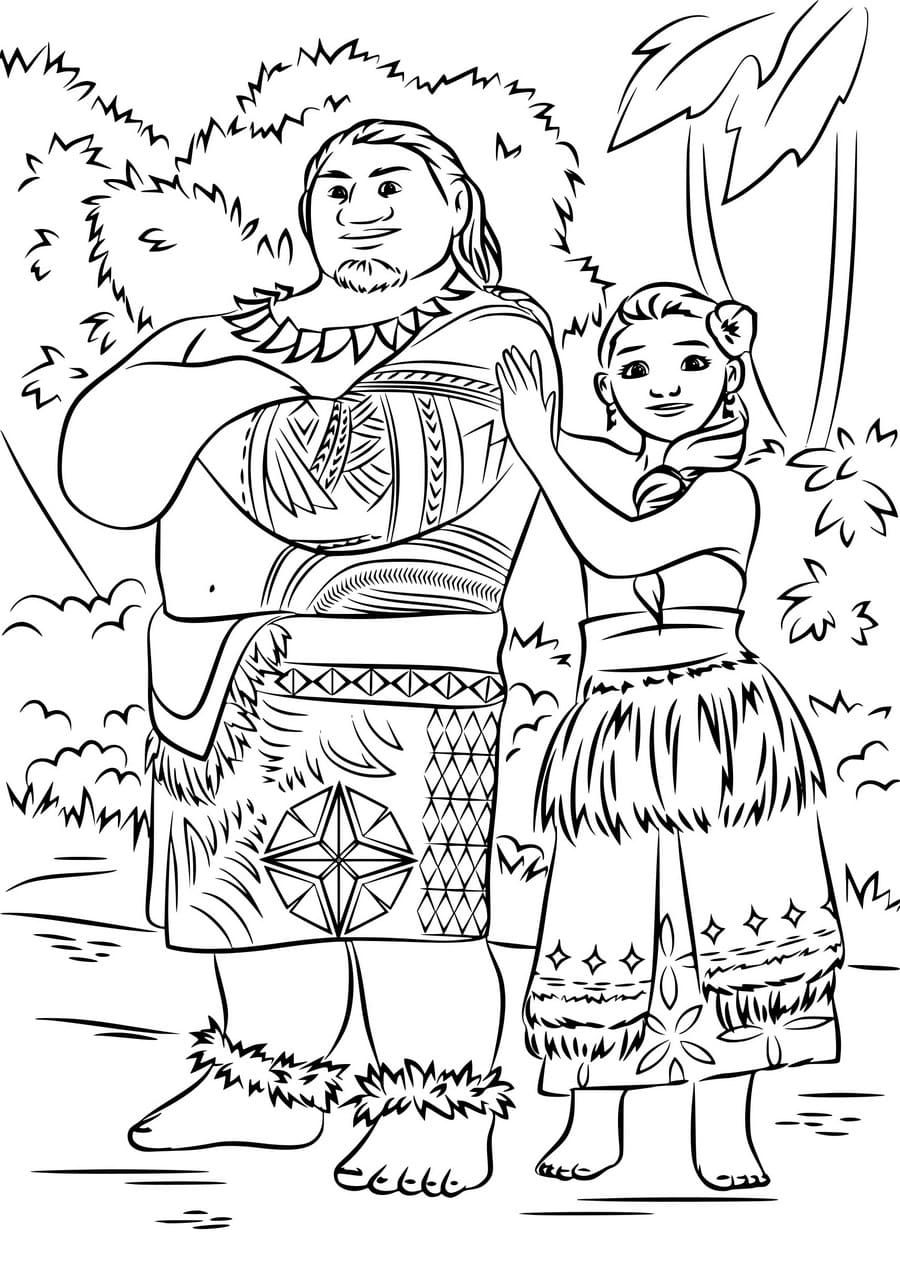 Çocuklar İçin Moana Boyama Sayfaları 