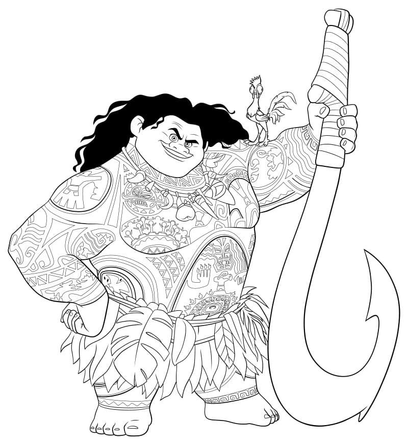 Çocuklar İçin Moana Boyama Sayfaları 
