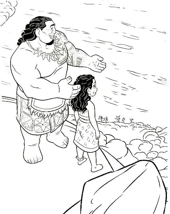 Çocuklar İçin Moana Boyama Sayfaları 
