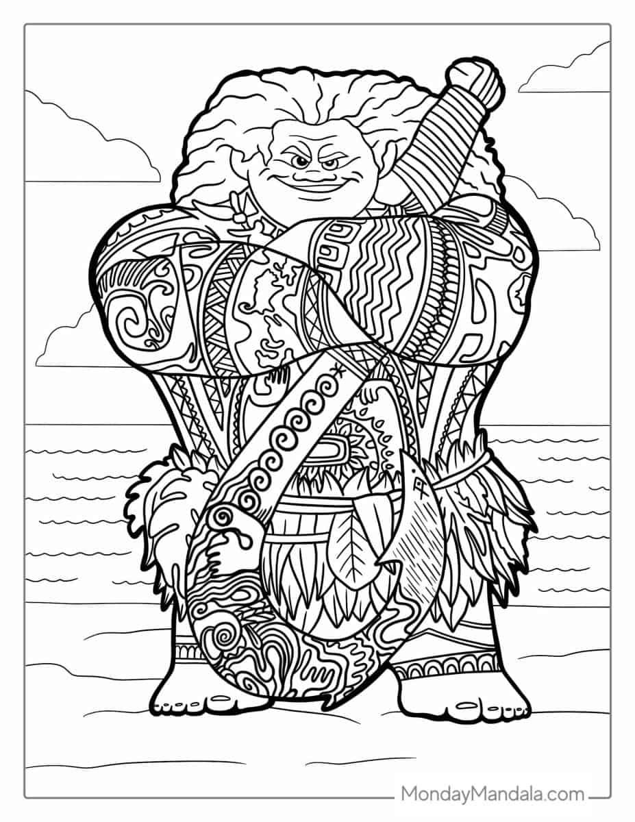 Çocuklar İçin Moana Boyama Sayfaları 