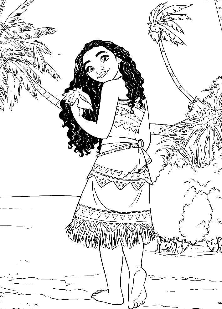 Çocuklar İçin Moana Boyama Sayfaları 