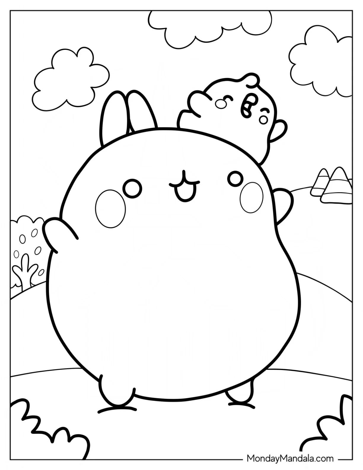 Çocuklar İçin Molang Boyama Sayfaları 