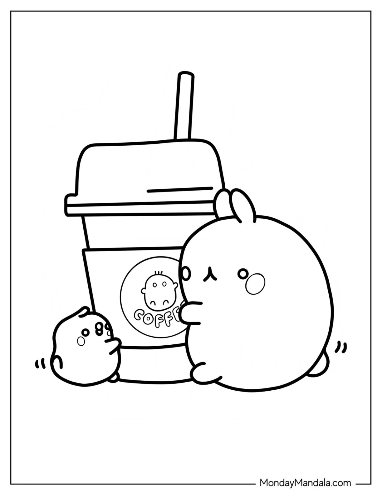 Çocuklar İçin Molang Boyama Sayfaları 