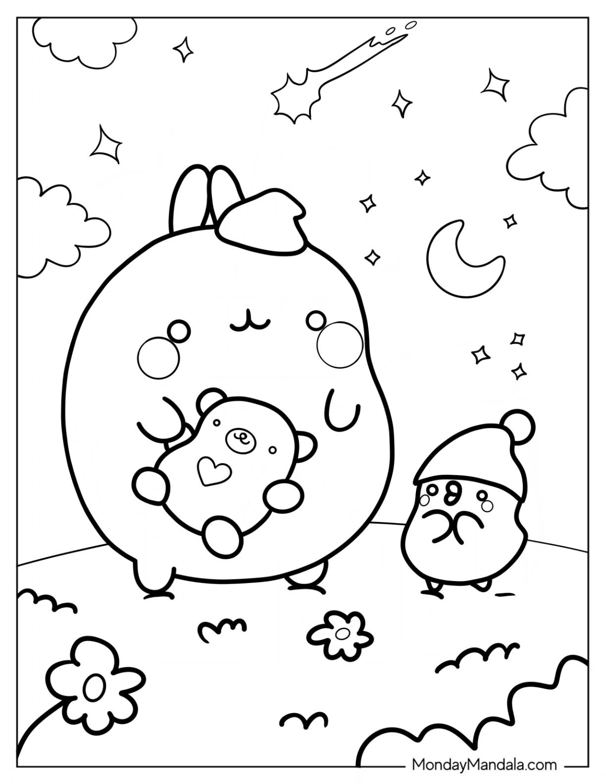 Çocuklar İçin Molang Boyama Sayfaları 