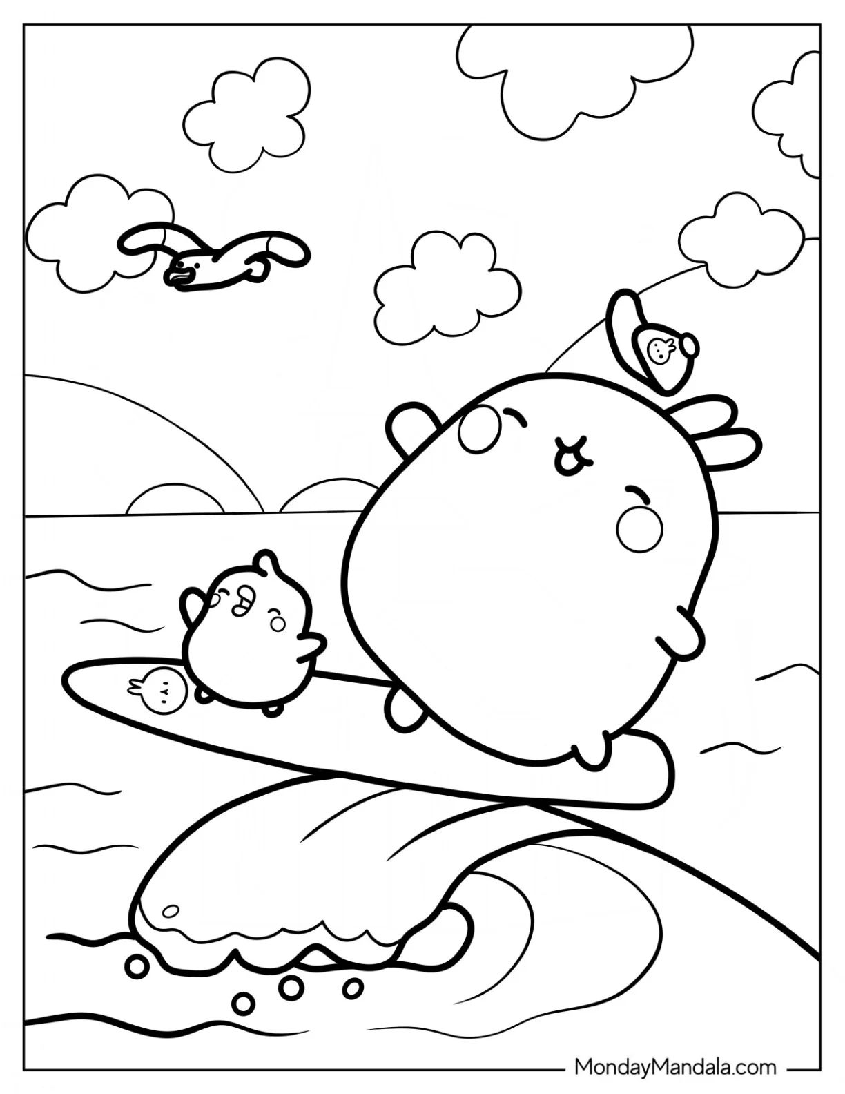 Çocuklar İçin Molang Boyama Sayfaları 