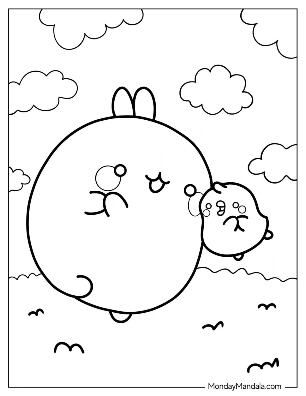 Çocuklar İçin Molang Boyama Sayfaları 