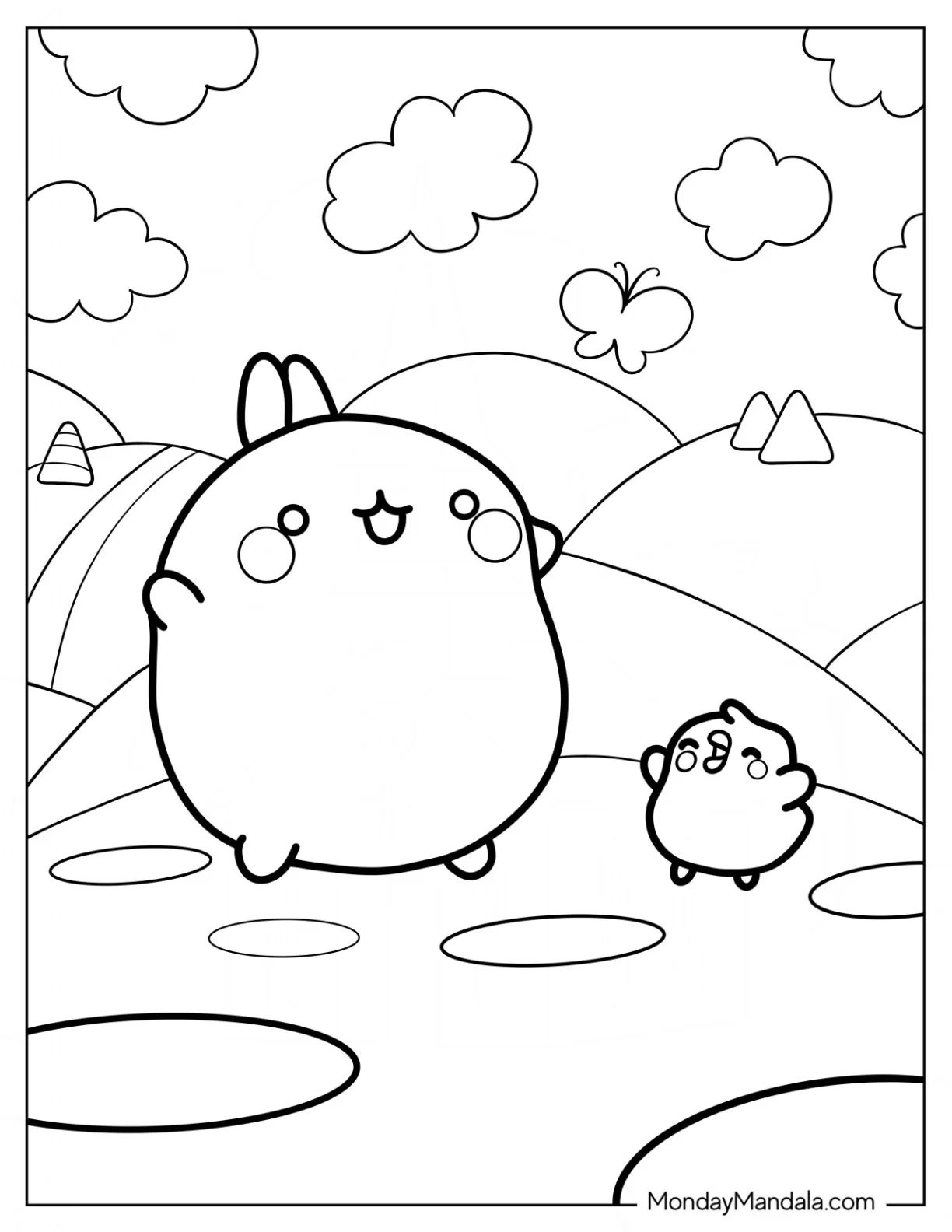 Çocuklar İçin Molang Boyama Sayfaları 