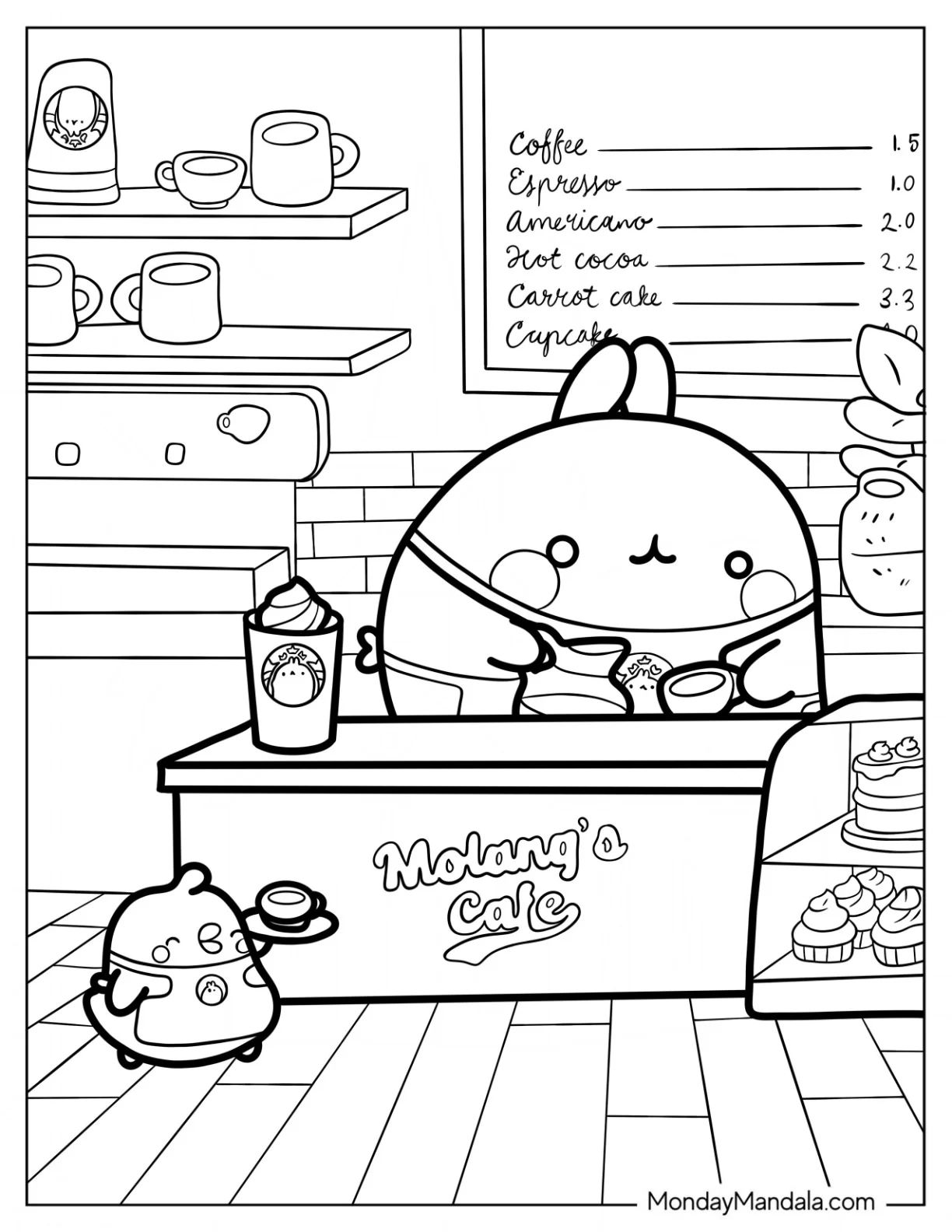 Çocuklar İçin Molang Boyama Sayfaları 