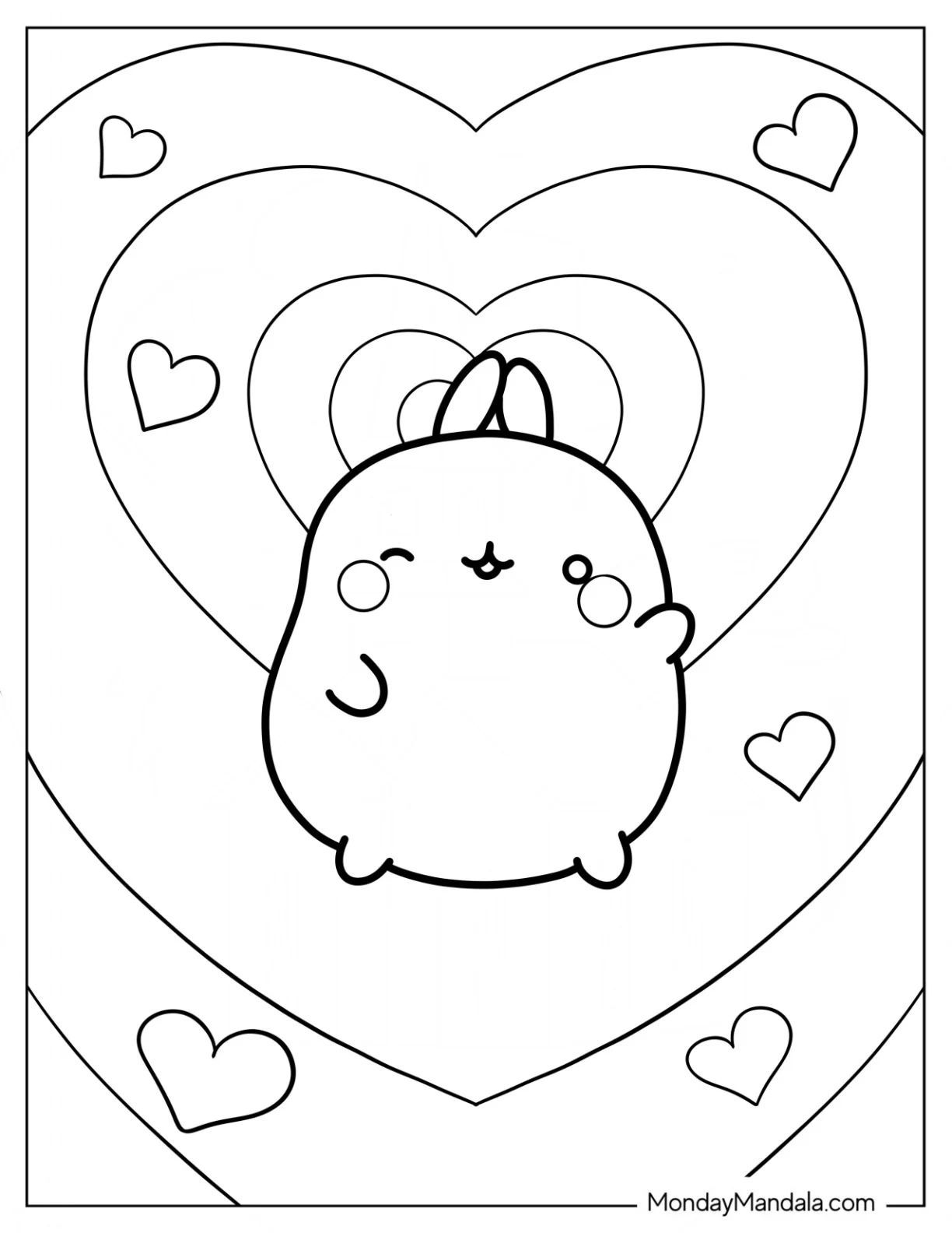 Çocuklar İçin Molang Boyama Sayfaları 