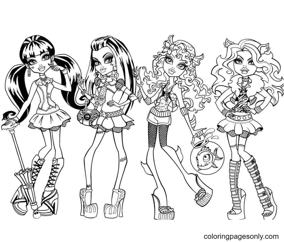 Çocuklar İçin Monster High Boyama Sayfaları 