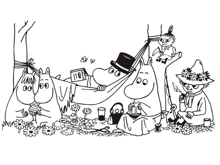 Çocuklar İçin Moomin Vadisi Boyama Sayfaları 