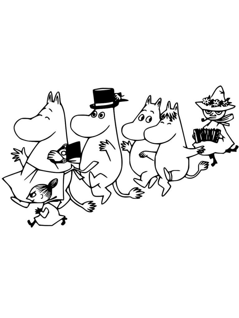 Çocuklar İçin Moomin Vadisi Boyama Sayfaları 