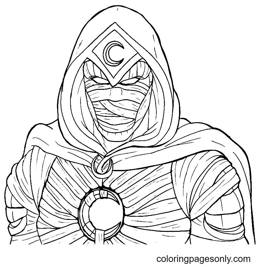 Çocuklar İçin Moon Knight Boyama Sayfaları 