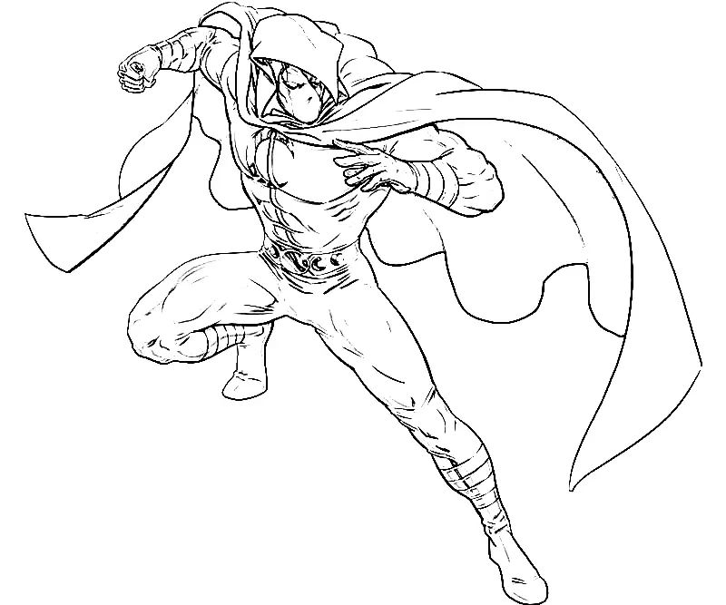Çocuklar İçin Moon Knight Boyama Sayfaları 