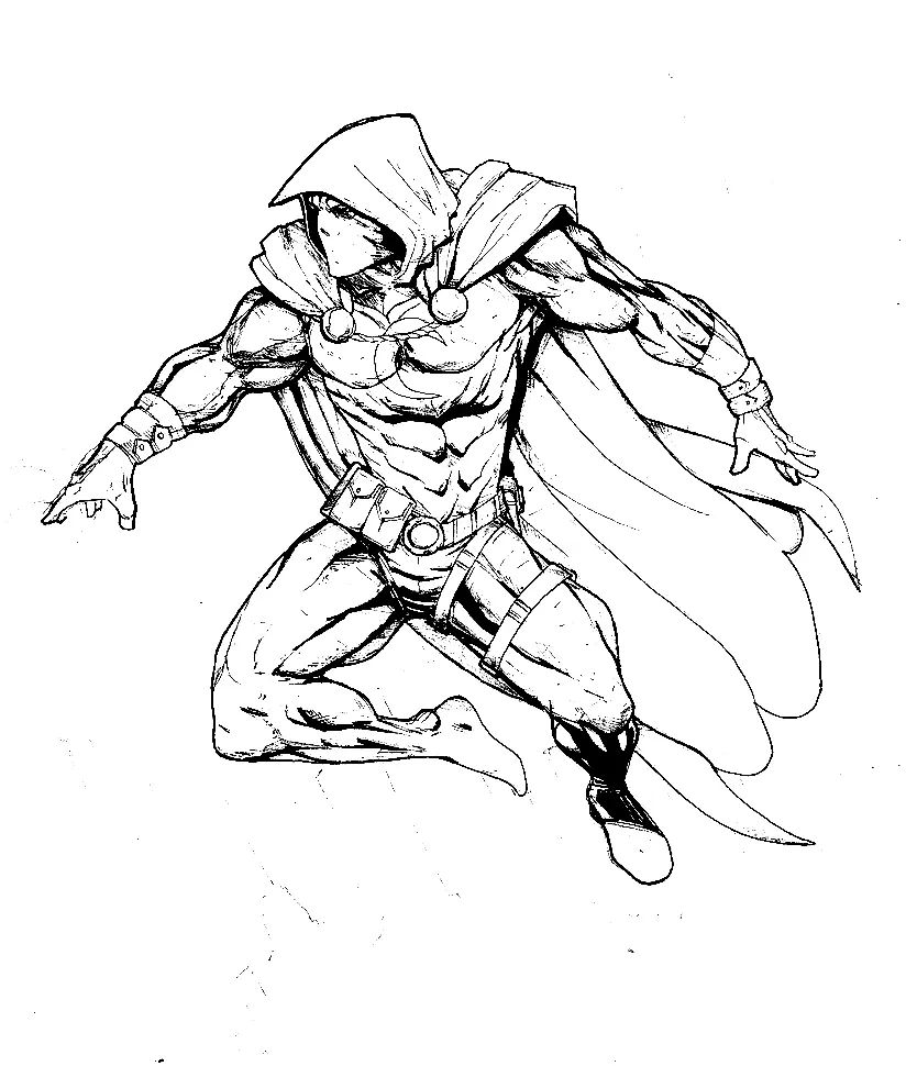 Çocuklar İçin Moon Knight Boyama Sayfaları 