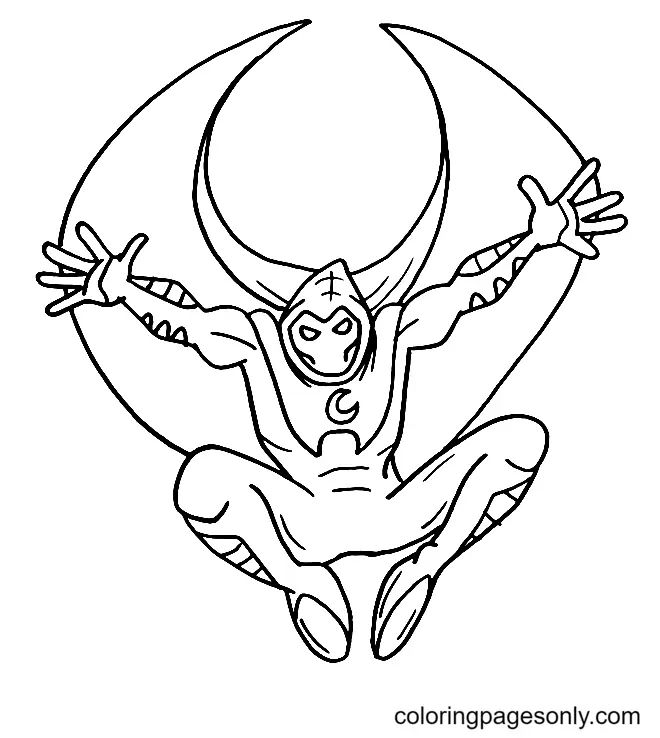 Çocuklar İçin Moon Knight Boyama Sayfaları 