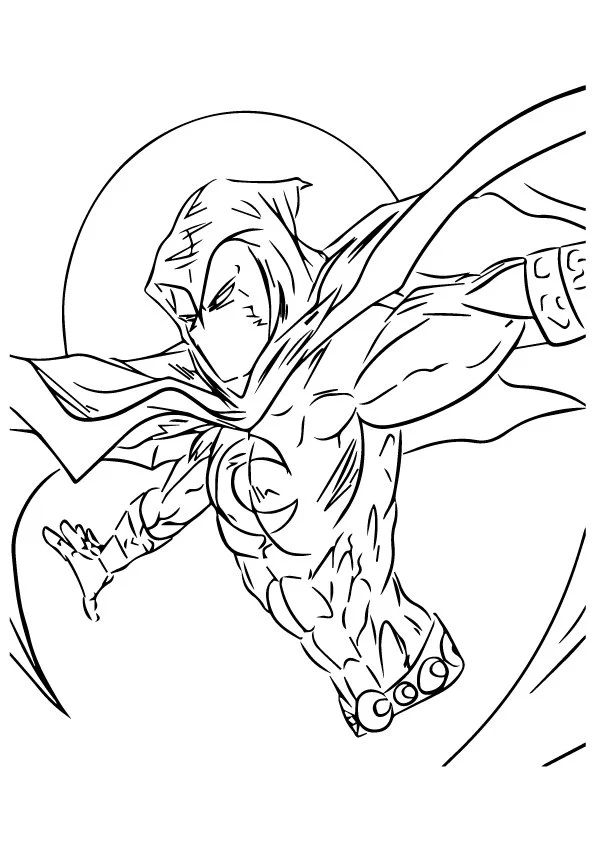 Çocuklar İçin Moon Knight Boyama Sayfaları 