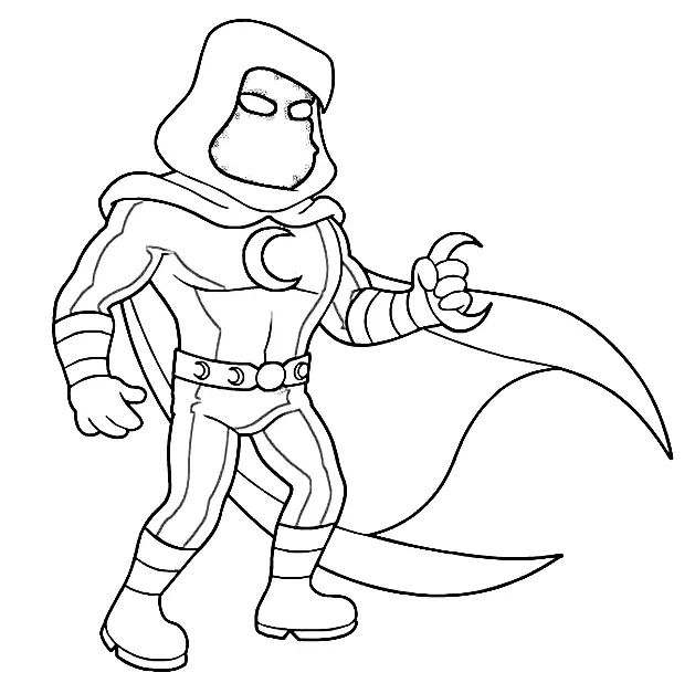 Çocuklar İçin Moon Knight Boyama Sayfaları 