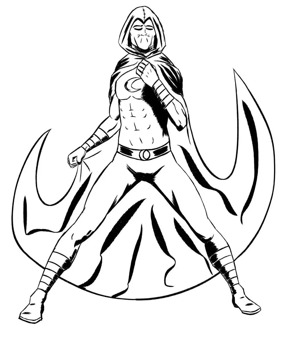 Çocuklar İçin Moon Knight Boyama Sayfaları 