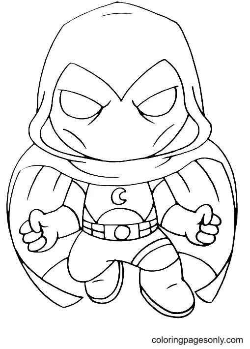 Çocuklar İçin Moon Knight Boyama Sayfaları 