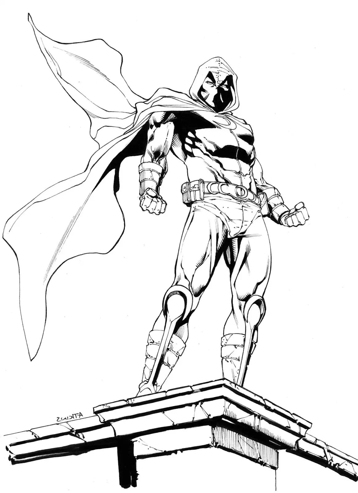Çocuklar İçin Moon Knight Boyama Sayfaları 