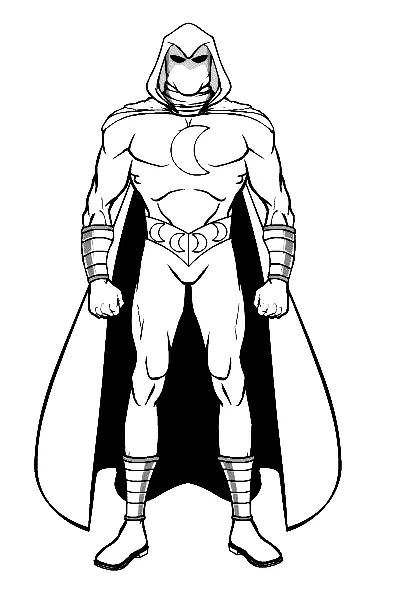 Çocuklar İçin Moon Knight Boyama Sayfaları 