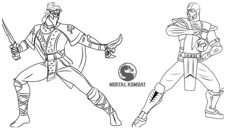 Çocuklar İçin Mortal Kombat Boyama Sayfaları 