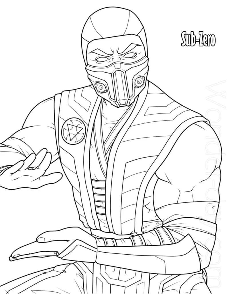 Çocuklar İçin Mortal Kombat Boyama Sayfaları 