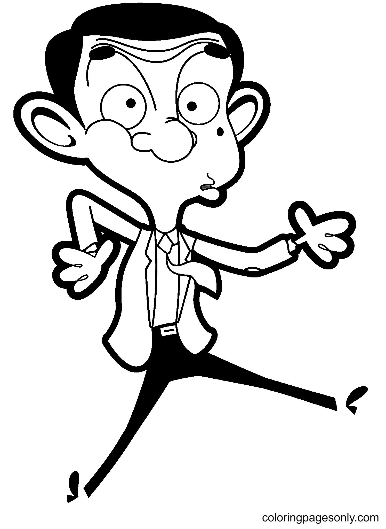 Çocuklar İçin Mr-Bean Boyama Sayfaları 