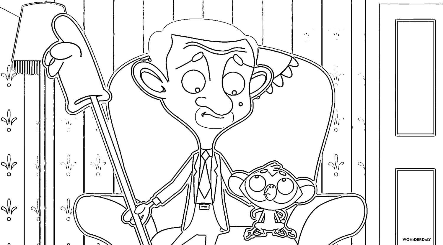 Çocuklar İçin Mr-Bean Boyama Sayfaları 