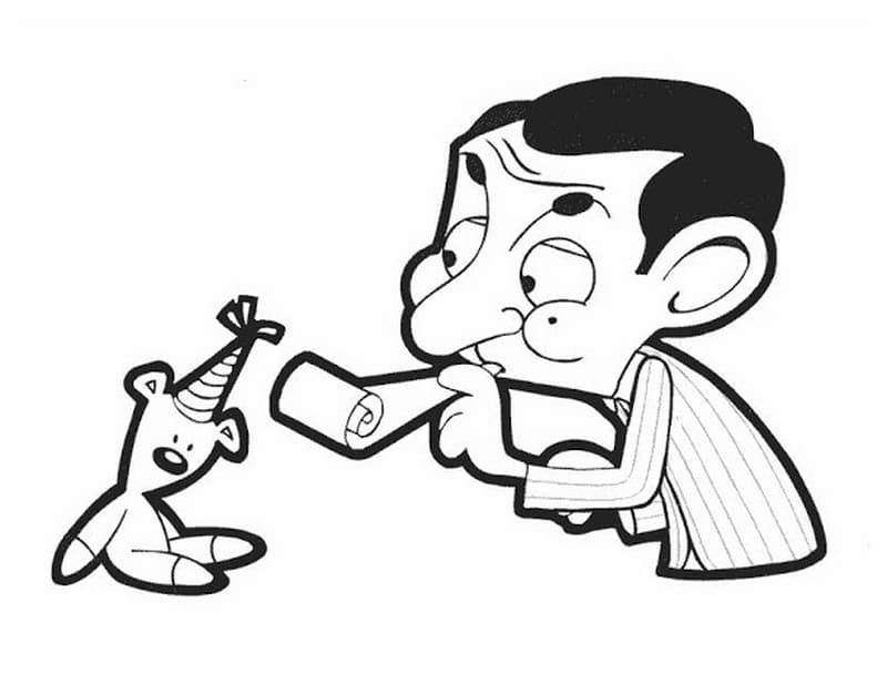 Çocuklar İçin Mr-Bean Boyama Sayfaları 