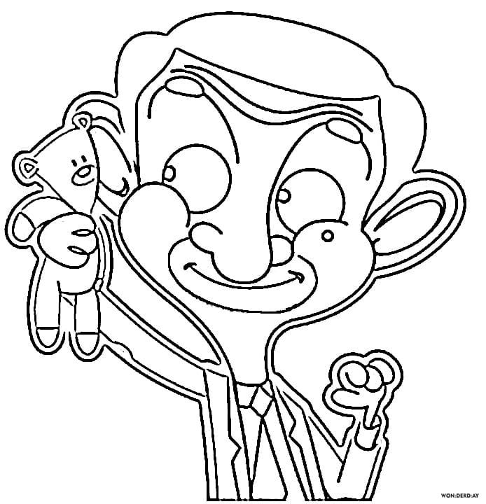 Çocuklar İçin Mr-Bean Boyama Sayfaları 