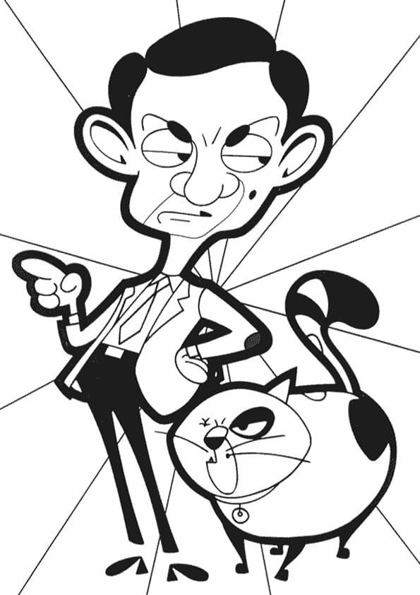Çocuklar İçin Mr-Bean Boyama Sayfaları 