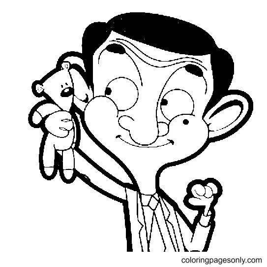 Çocuklar İçin Mr-Bean Boyama Sayfaları 