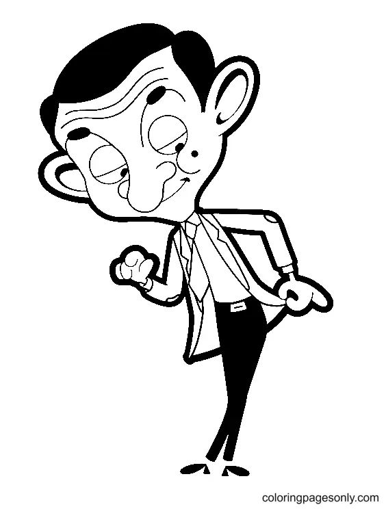 Çocuklar İçin Mr-Bean Boyama Sayfaları 