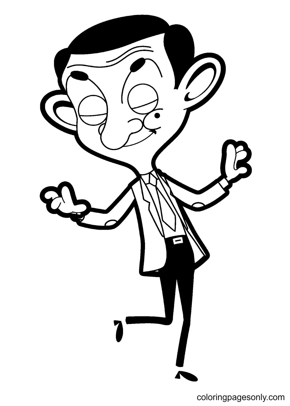 Çocuklar İçin Mr-Bean Boyama Sayfaları 