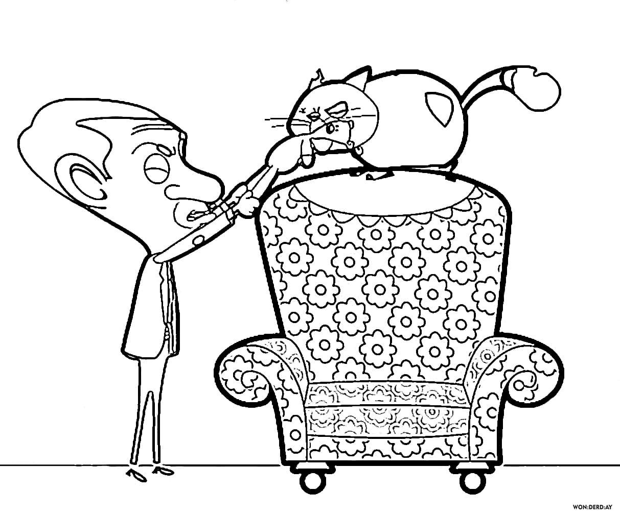 Çocuklar İçin Mr-Bean Boyama Sayfaları 