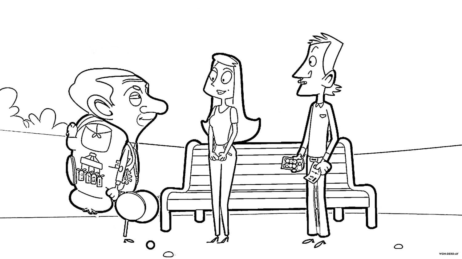 Çocuklar İçin Mr-Bean Boyama Sayfaları 