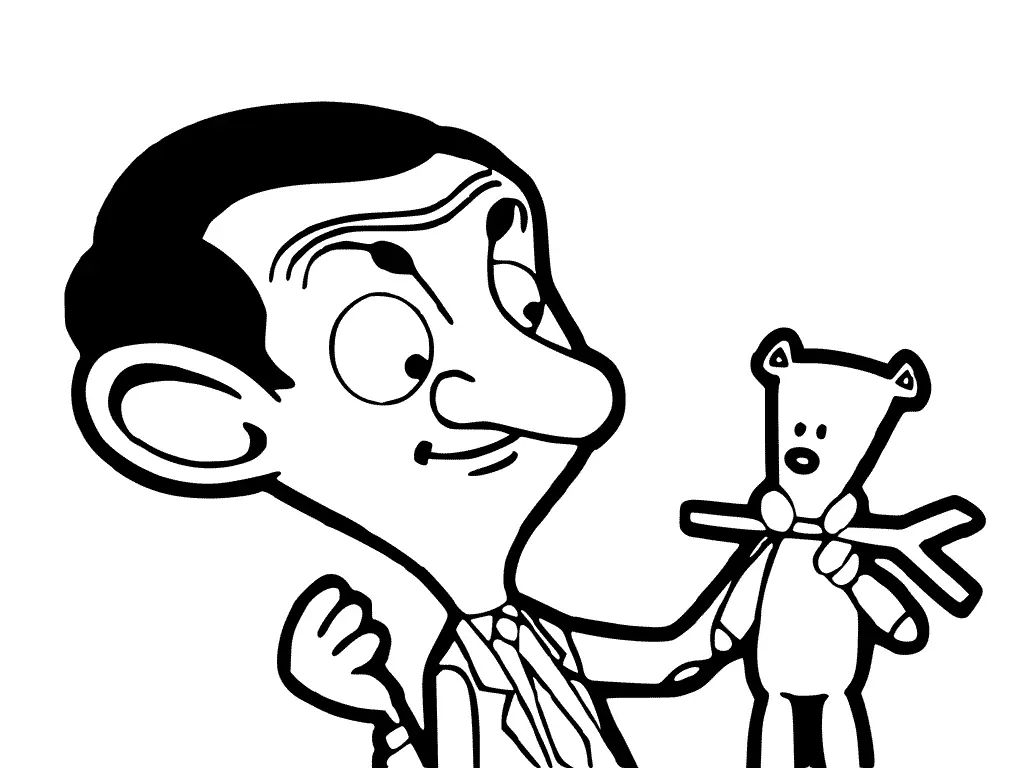 Çocuklar İçin Mr-Bean Boyama Sayfaları 