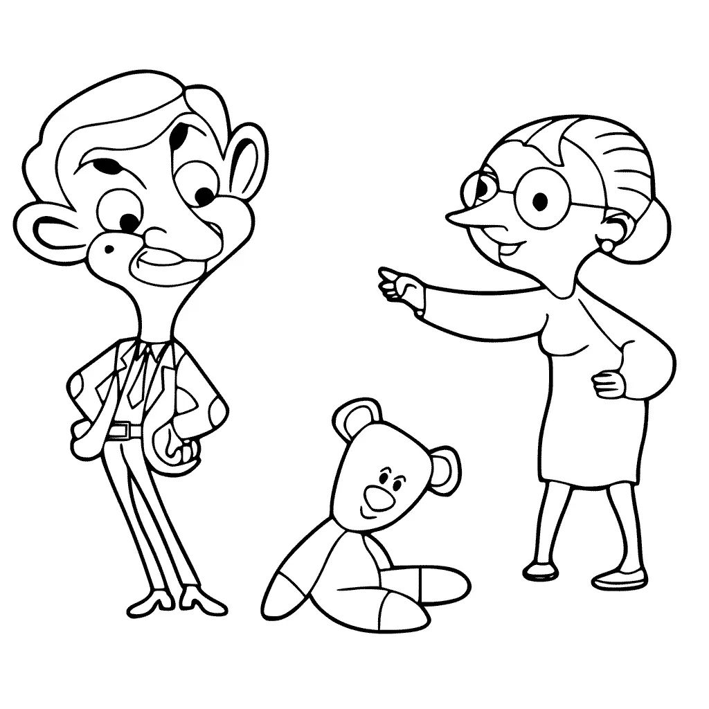 Çocuklar İçin Mr-Bean Boyama Sayfaları 